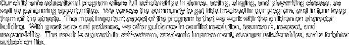 Our children’s educational program offers